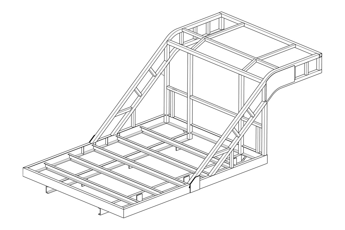 ROPS engineering drawing side elevation ROPS engineering drawing side elevation