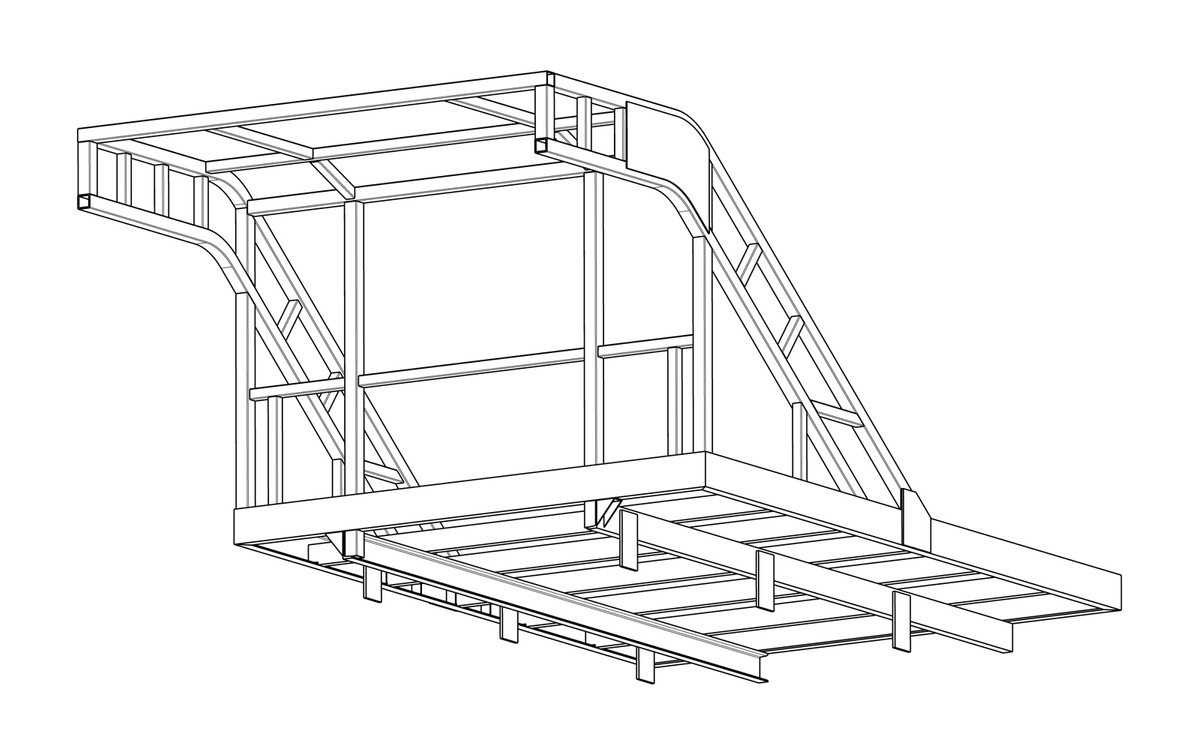 ROPS engineering drawing rear elevation ROPS engineering drawing rear elevation